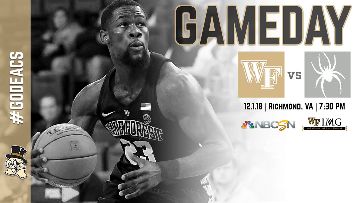 WakeMBB's tweet image. GAMEDAY! We open December with a visit to Richmond. Watch tonight on @NBCSN