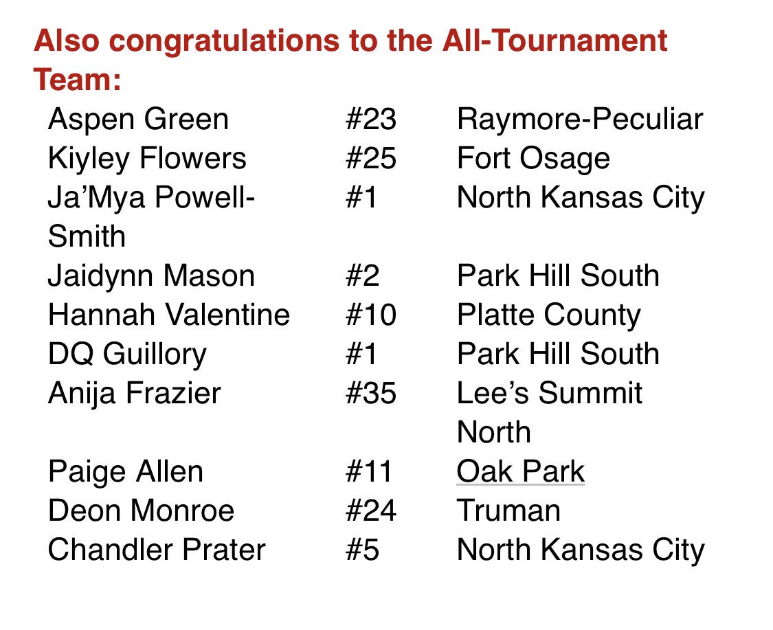 CONGRATULATIONS to #FOWBB player Kiyley Flowers for being named to the Winnetonka All Tournament team. We are proud of you @kiyley1 💪🏽