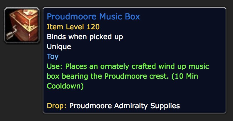 Wowhead's tweet photo. What would Daughter of the Sea sound like in a music box? With the Proudmoore Paragon Reward in 8.1 you can wind it up and listen to it any time:
📜https://t.co/P9KFe48yo3
🎶https://t.co/leaXtgd8fs https://t.co/hBtWr75yYg
