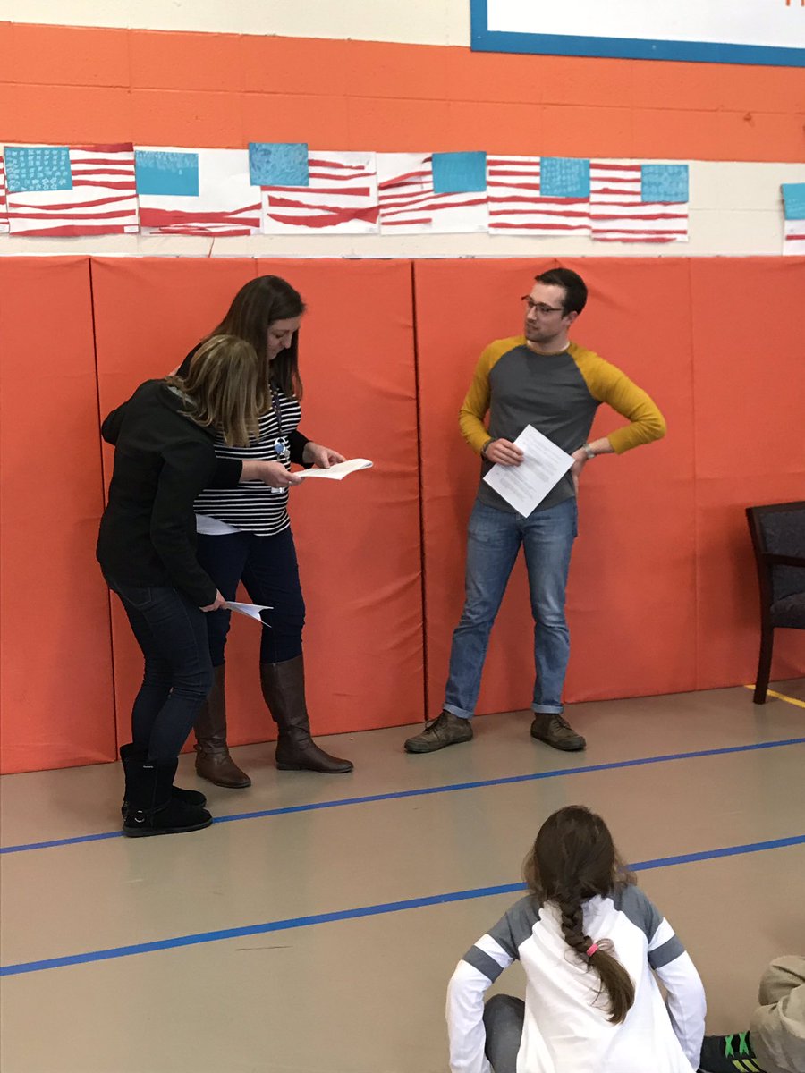 MaryBegley2's tweet photo. Zones of Regulation skit for students and pies in the face for good student behavior on the playground! @downsvilleES  #downsvillekind https://t.co/fZRo6pgpKX