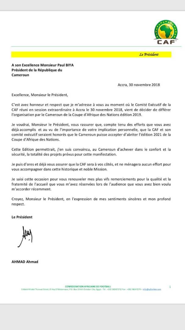 AgehNjwoman's tweet photo. #CAF President sent a love letter to cajole dictator #PaulBiya for the golden statue he offered him. #Stop genocide in CMR.@CAF_Online https://t.co/yW42ObzkJ3
