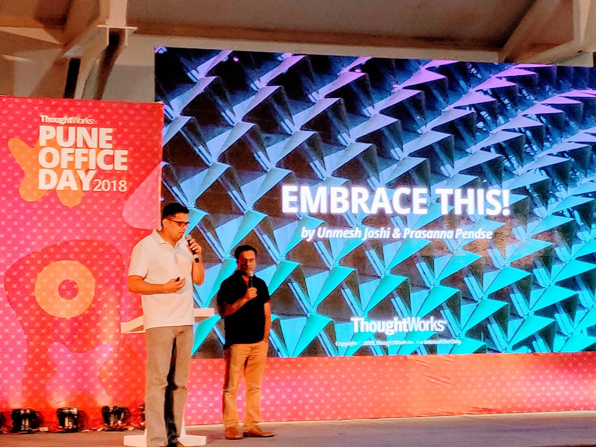 Kickstarting the Pune office day with <a href="/unmeshjoshi/">Unmesh Joshi</a> and <a href="/PrasannaPendse/">Prasanna Pendse</a> 
#TWPuneOfficeDay2018
