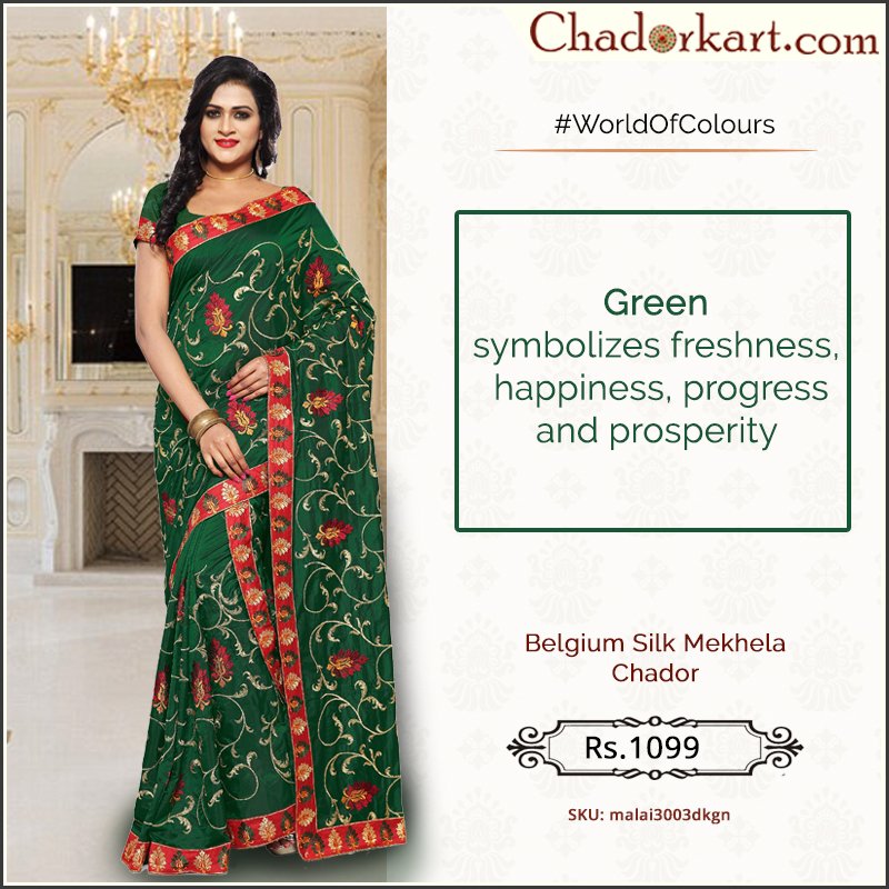 Green adds a vibrant, fresh and traditional touch to your ensembles. Grab this lovely shade at just Rs. 1099 and make the crowd fall for the beautiful you.
#chadorkart #indianfashion #officewear #newarrival #assam #mekhalachador #festivals #sarees #instastyle #designer