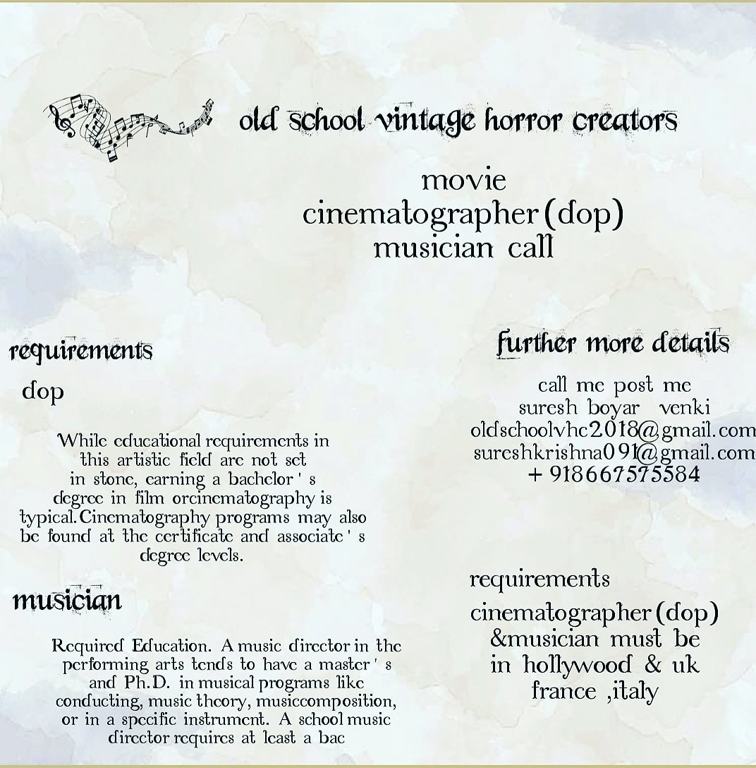 OldCreators's tweet image. dop&amp;amp; musician call