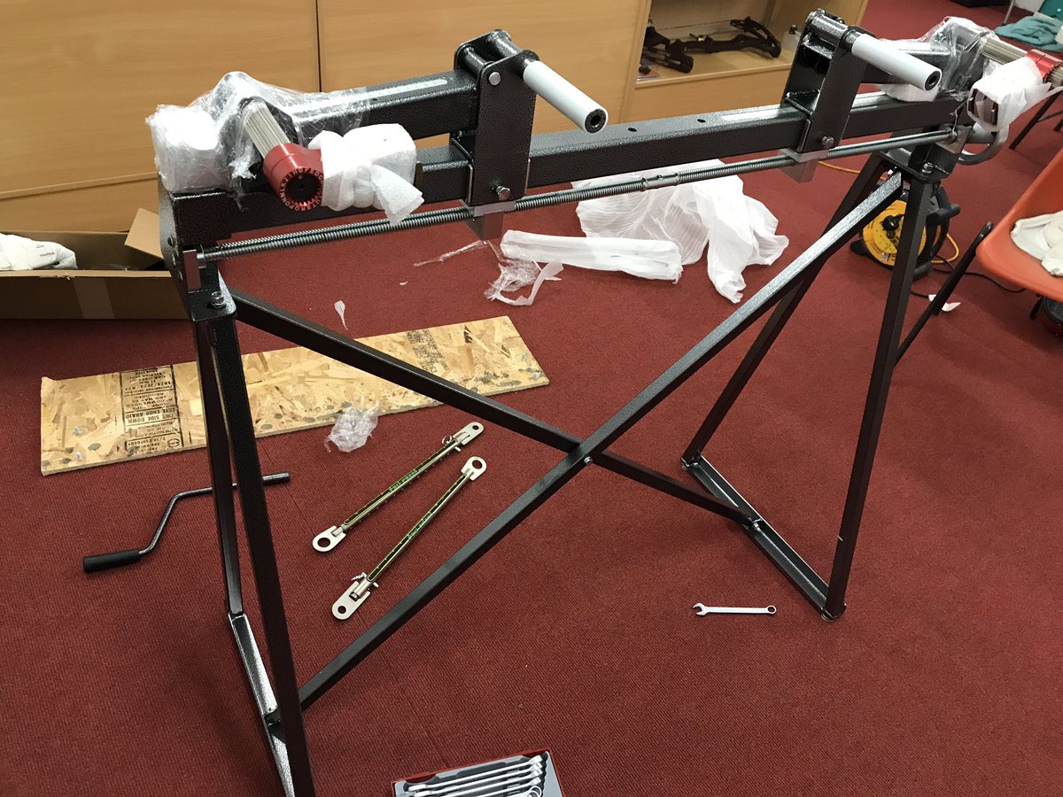 This morning at #Spinnersmillarchery we are assembling our bow press. Fun with spanners. #archery #spinnersmill# #specialityarchery