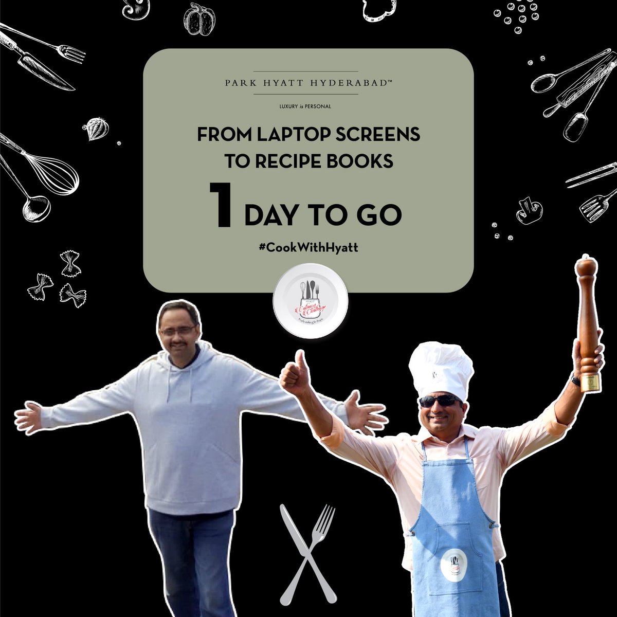 ParkHyattHyd's tweet photo. Meet our finalists Mr. Jerry Pinto from  @grandhyattgoa and Mr. Sattar Ali from @HyattRaipur. We’re one day away from the exciting finale of the Hyatt Culinary Challenge! Stay tuned.

#CookWithHyatt https://t.co/gkxRM6lIIU