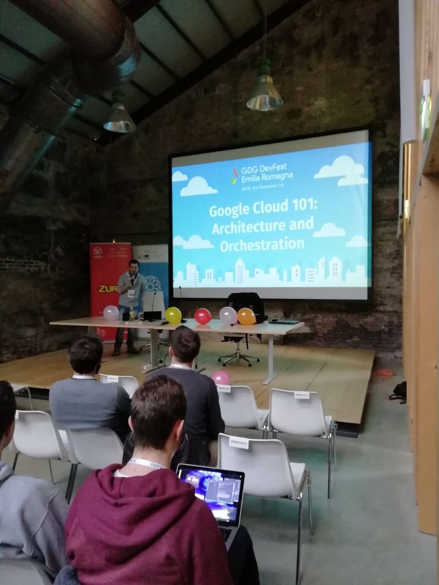 gdgbologna's tweet photo. Dopo il Coffee Break riprendiamo con @francesco_1985 (Francesco Baldassarri) che nella Main Room ci presenta la Google Cloud Platform.
Nella Top Room invece Giovanni Bruno ci parla di Ethereum Blockchain development.
🎉🎉🎉🎉🎉🎉🎉🎉🎉🎉🎉
#DevFest18 #DevFestER #GDGItalia https://t.co/VPzGoSZj5n