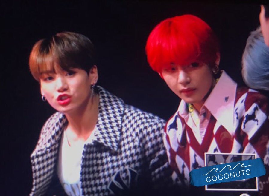 Red Hair Taehyung plus Coconut Head Jungkook also known as VKOOK era-Guk looks like the baby boy ready to be dom by his Tae hyung! #vkook  #kookv  #taekook 