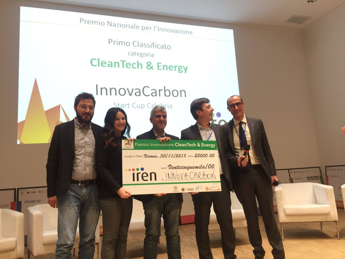 PNI 2018: InnovaCarbon vince il Premio Nazionale per l’Innovazione nel settore Cleantech&amp;Energy
Anche quest’anno la Calabria si conferma protagonista del PNI, il Premio Nazionale per l’innovazione. goo.gl/nc1feS