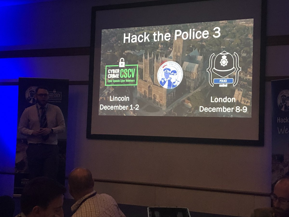ScottMcGready's tweet photo. Listening to @GT_Stevenson welcome everyone to #HackThePolice at @lincspolice. Looking forward to seeing the cool projects, meeting cool people, and breaking down barriers. #hackerAdventures. https://t.co/yzyHdE1hvB
