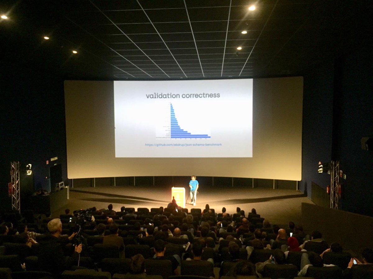 nearform's tweet image. On stage at @CodemoMadrid @matteocollina telling us more about the amazingly fast @fastifyjs and how it can halve your cloud server bill! #codemotionmadrid2018