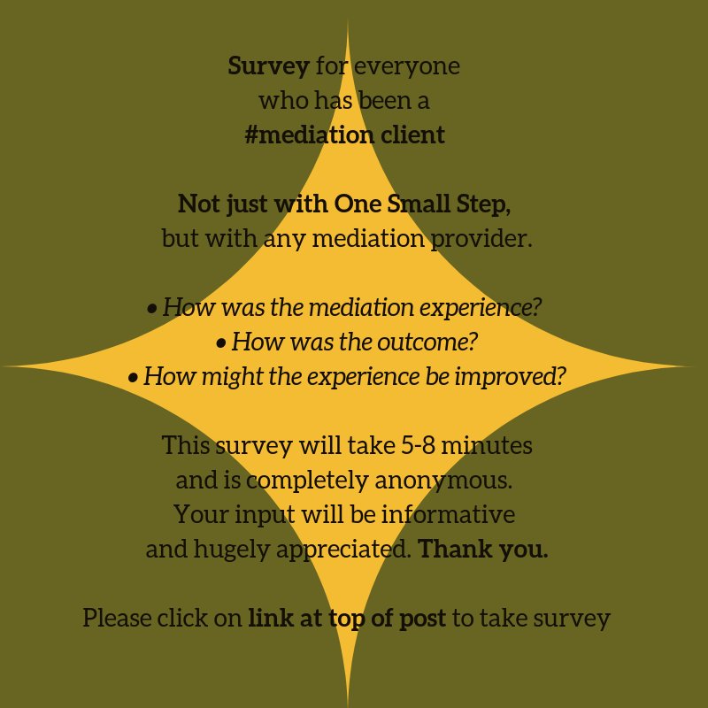 Keave_'s tweet image. Seeking the views, please, of anyone who has been a party to #mediation with any #mediator. How was your mediation? How might it be enhanced? Your views in this anonymous #survey will be hugely informative surveymonkey.com/r/P6KXVP3 #interview #confidential #adr
