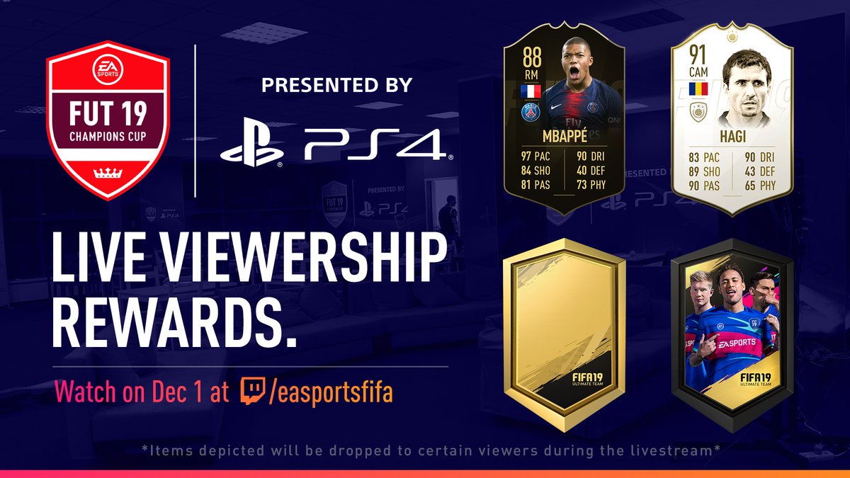 IF @KMbappe 🇫🇷, PRIME Hagi 🇷🇴 und Packs sind heute in den Twitch Drops. Verlinke deinen Twitch-Account und schau den #FUT Champions Cup November, um eine Chance auf sie zu haben!
Schau zu -> https://www.twitch.tv/easportsfifa
Verlinke deinen Twitch-Account -> https://www.ea.com/twitchlinking