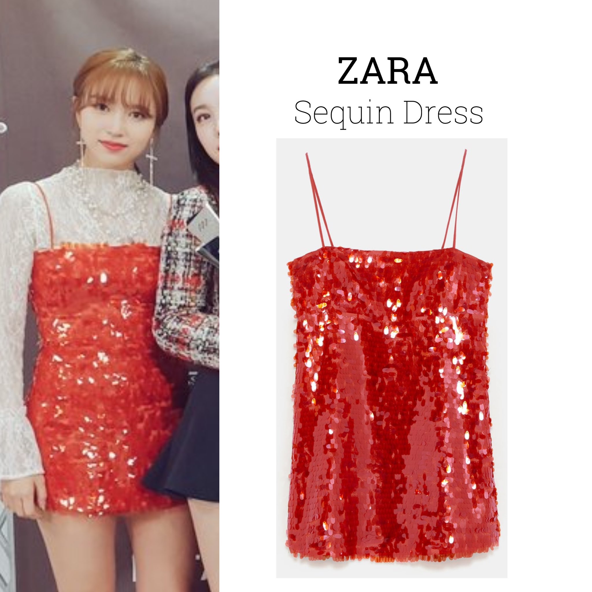 zara orange sequin dress