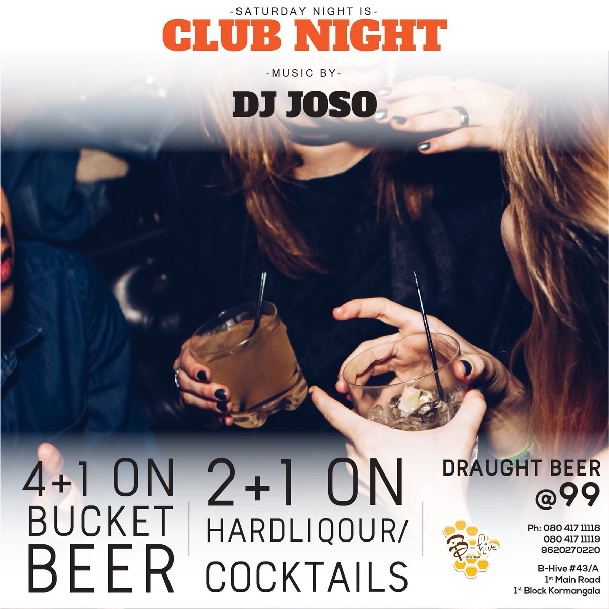 b_hivepub's tweet photo. Let's party this weekend with B-Hive featuring #DJ_Joso!! 
Dance to #HouseMusic &amp; #saturdaynightclub #clubnight | Featuring DJ_Joso!!!

Bar Offers
2+1 on Hard Liquor / Cocktails
4+1 on Bucket Beer 
Draught @ 99/- https://t.co/Nw2HvLy4Jq