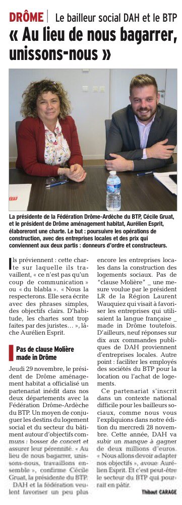 #drôme Unissons nous ! Avec <a href="/GruatL/">Cecile Gruat</a> @La_drome #btp
