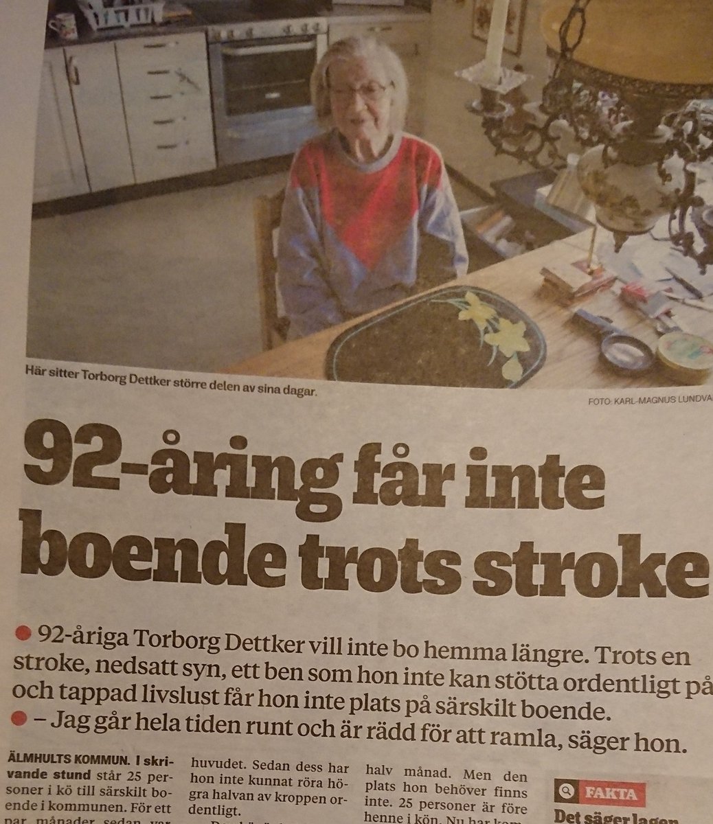 Vi kan ordna fina lägenheter till kriminella och nyanlända, men inte trygga boenden till våra gamla som arbetat och betalat skatt hela sitt liv. Det är skamligt! #svpol