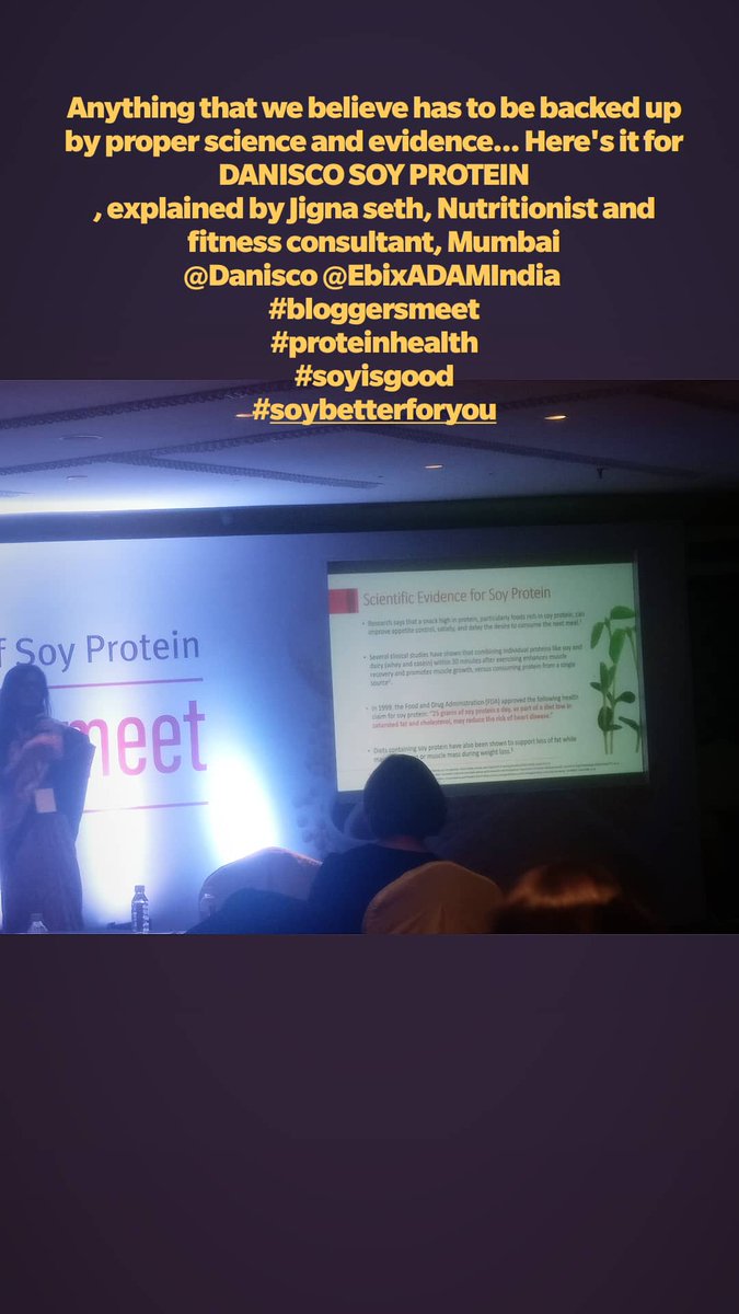 makeupreviewblg's tweet photo. Anything that we believe has to be backed up by proper science and evidence. Here's it for DANISCO SOY PROTEIN
, explained by Jigna seth, Nutritionist and fitness consultant, Mumbai
@Danisco @EbixADAMIndia @foodietweeter
#bloggersmeet
#proteinhealth
#soyisgood
#soybetterforyou https://t.co/9iIydWTDWi