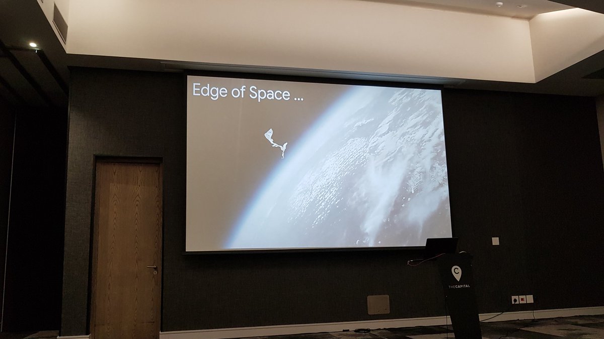 Shrap's tweet image. Edge of space experiments @GDGJohannesburg #DevFestZA #DevFestJoz
