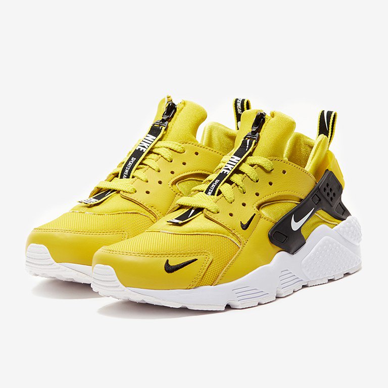 yellow huaraches with zipper