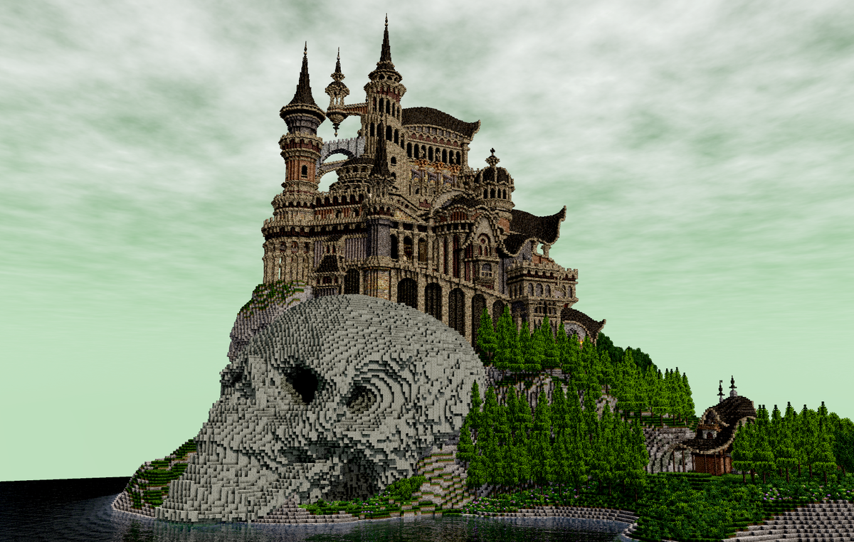 とまとん 風になびく古城 Minecraft Minecraft建築コミュ