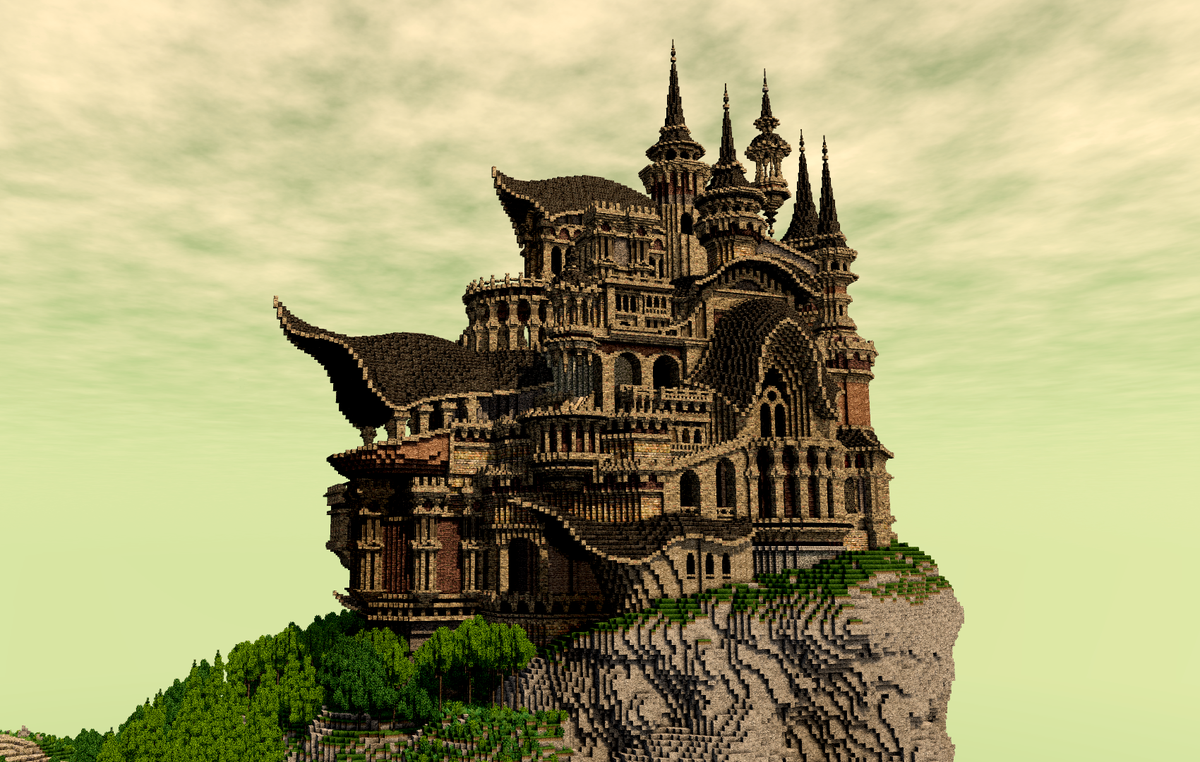 とまとん 風になびく古城 Minecraft Minecraft建築コミュ