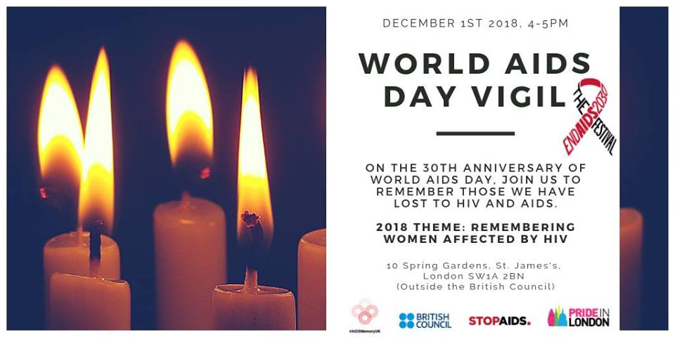Today we mark #WorldAIDSDay with a vigil to remember those have died because of AIDS, and those across the world who struggle with HIV and the stigma. Please join us if you have a moment. 
⏰: 4pm
📍: 10 Spring Gardens, St. James's, SW1A 2BN

 bit.ly/2DJGeEt
