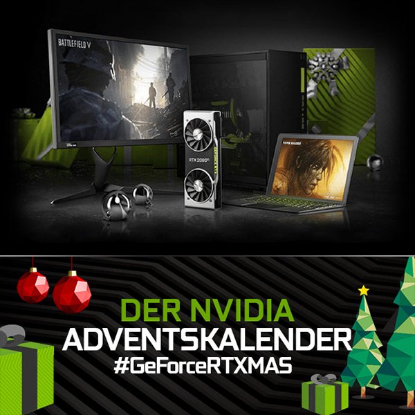 Keine Lust auf nur Schoki hinter den Türchen? 
Im #GeForceRTXMAS Adventskalender von NVIDIA gibt es jeden Tag bei verschiedenen Streamern dicke Gewinne abzustauben. Ich darf im Rahmen davon am 14.12. ein Türchen öffnen. Alle Giveaways in der Übersicht: 
gheed.com/nvidia-advents…