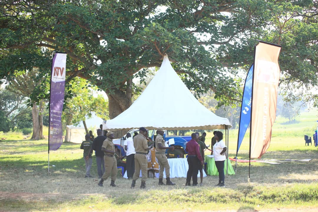 DailyMonitor's tweet photo. .@PoliceUg deployed to secure the venue for the 13th edition of #MonitorFarmClinic in Serere District #MonitorUpdates https://t.co/AHqmB7XIpZ