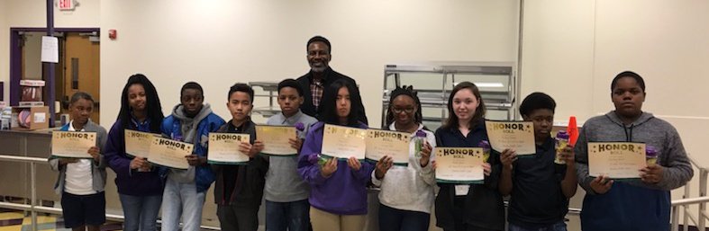 FWISD_HandleyMS's tweet photo. 7th Grade Second Six Weeks honorees for perfect attendance and honor roll #IAMHANDLEY https://t.co/PWTwinJRlP