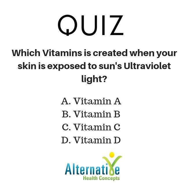 AHC_4Health's tweet photo. Which Vitamin is created when your skin is exposed to the sun's Ultraviolet light?
A. Vitamin A
B. Vitamin B
C. Vitamin C
D. Vitamin D
#health #wellness #fruit #delicious #nutrition #healthyeating #healthchoices #healthyfood #calmmind #innnerstrength #confident #selfconfidence https://t.co/Ecu9hCtL86