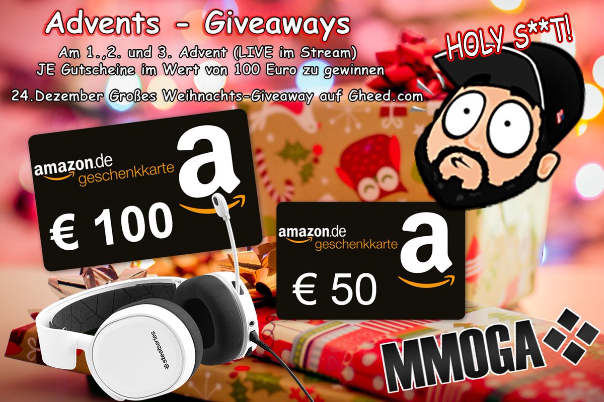 PowieGaming's tweet photo. Guten Morgen 😊☕️ An den nächsten drei Advents-Sonntagen, gibt es im Stream Gutscheine im Wert von 100€ !! und am 24.12 ein großes Gheed Weihnachts-Giveaway zu gewinnen. Hier geht es zum Gheed Giveaway -> https://t.co/wiFGi9J5TU #Werbung https://t.co/bge3jPoeKk