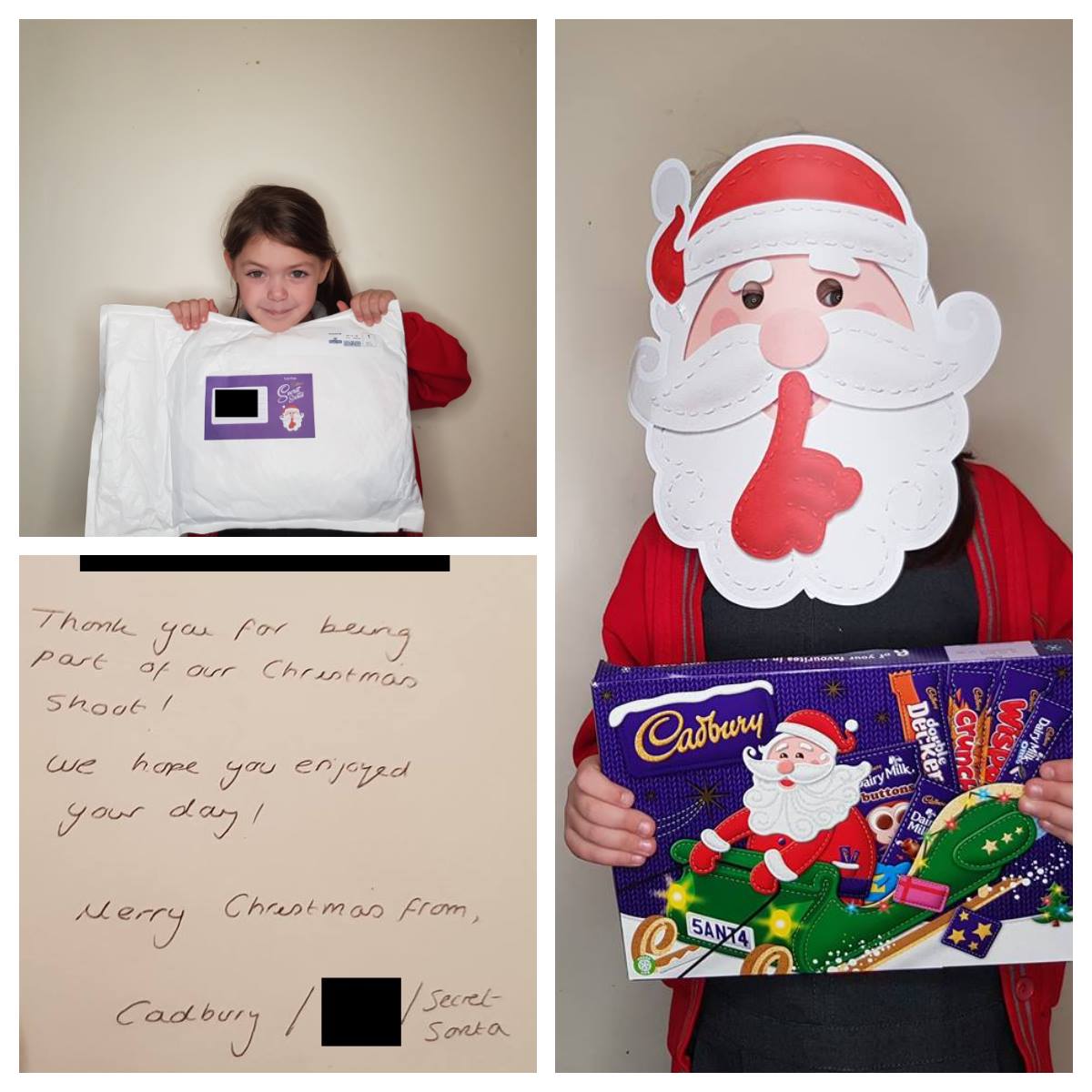 I Loved working with@CadburyUK Secret Santa Campaign 2018, It was a fabulous experience with the cast and crew an email 'Thank You' had to be sent directly to the company/production, What a surprise to recieve a parcel for my keepsake box 💜#secretsanta #CastingCall  #childactor