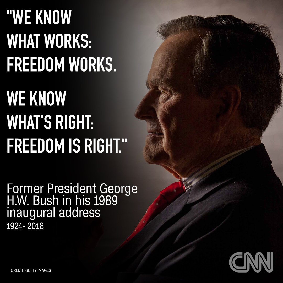 CNN's tweet image. The 41st President of the United States and patriarch of a political dynasty, George H.W. Bush died on Friday in Houston cnn.it/2E7upZK