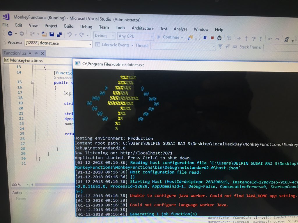 susairajs18's tweet image. #LocalHackDay azure functions #Build2Learn #Hack2Learn @MLHacks