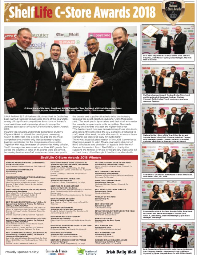 C-Store Awards are featured in today’s edition of <a href="/irishdailymail/">The Irish Daily Mail</a> #cstore #retail #convenience <a href="/CDFIreland/">Cuisine de France</a> <a href="/NationalLottery/">The Irish National Lottery</a> <a href="/SPARIreland/">SPAR Ireland</a> <a href="/CentraIRL/">Centra Ireland</a> <a href="/londisireland/">Londis Ireland</a> <a href="/Berginsfoodfair/">Bergin's Food Fair</a> <a href="/TheSeaChangeWay/">SeaChange Ltd</a> <a href="/EIQA_TheQMark/">EIQA</a> <a href="/daybreaktipp/">Daybreak Clerihan</a> <a href="/circlekireland/">Circle K Ireland</a>