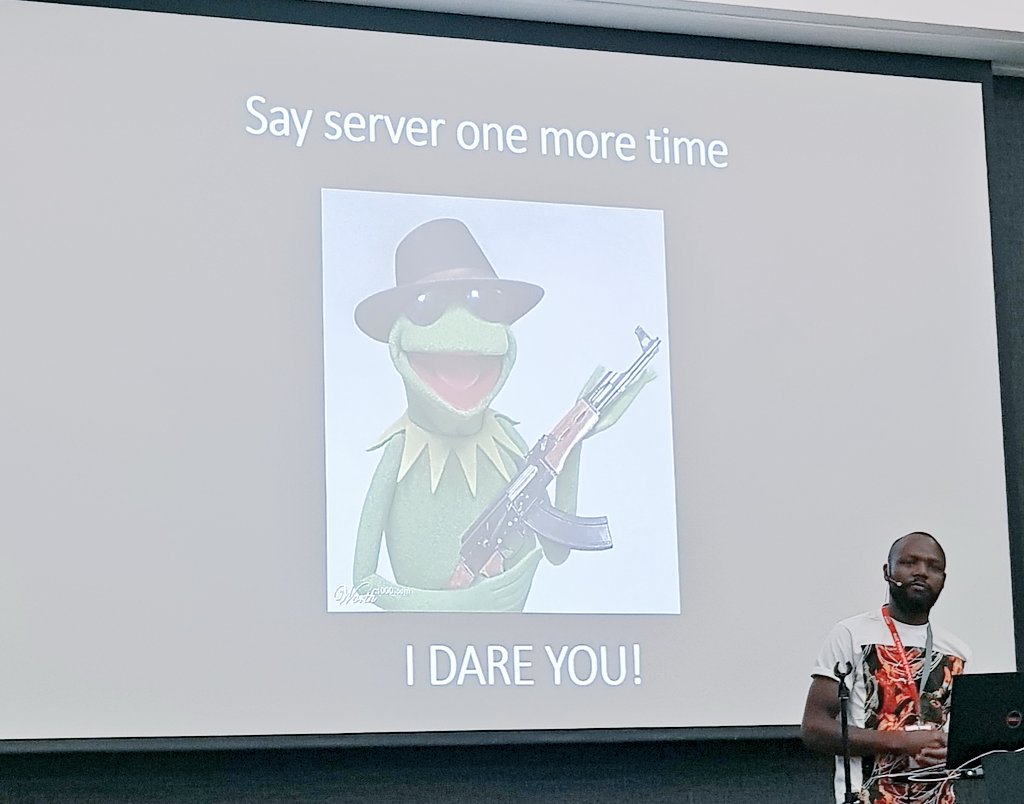 Shrap's tweet image. Say server one more time! #serverless @peter_gwaka @GDGJohannesburg #DevFestZA #DevFestJoz