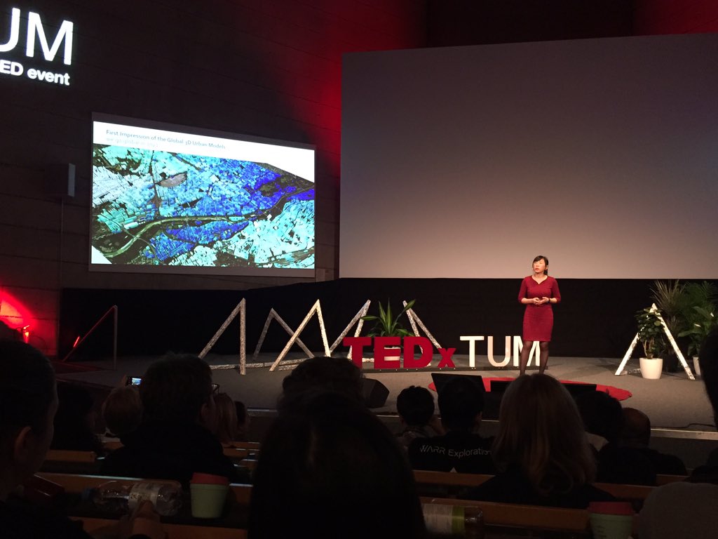 hannahgramm's tweet photo. @TEDxTUM Great talk by @xiaoxiang_zhu sharing her work about developing a 3D model of the earth and its buildings. Inspiring vision to use it to make the world a better place! #TEDxTUM #consciousreflection https://t.co/yDgEDHWt2k