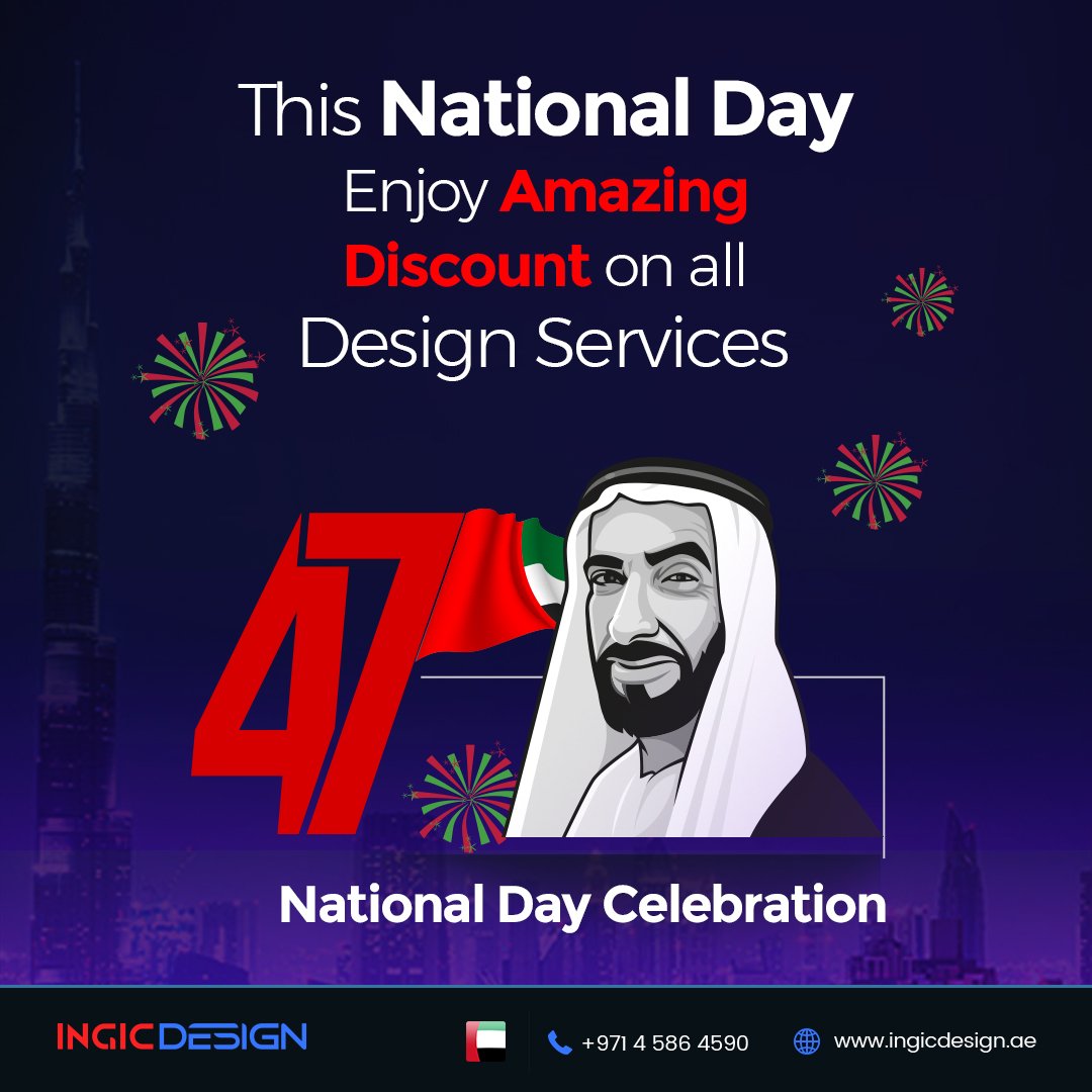 ingicdesign's tweet photo. Determined to contribute for the betterment of UAE and it’s people, INGIC Design is cherishing this Independence Day by offering exclusive discounts on all design solutions https://t.co/paeHEzyh2z

#UAE #Emirates #NationalDay2018 #Independence #GraphicDesign #WebDesign #Branding https://t.co/ioPk3ULfaH