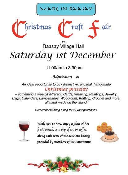 This looks great this after noon, Christmas Craft Fair in the Hall and the local Fire Service will also be there giving out fire safety advice and showing off our brand new fire appliance.