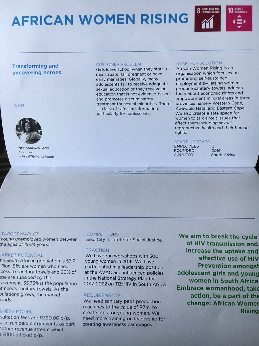 buhlegoslar's tweet image. Ntombozuko Kraai’s demo. Real talk time. AFRICAN WOMEN RISING is helping communities #LetGirlsLearn &amp;amp; get good jobs by addressing discrimination, increasing access to feminine hygiene products, breaking HIV infection &amp;amp; pregnancy cycles through education. #SocEnt #IVIPWS18DemoDay