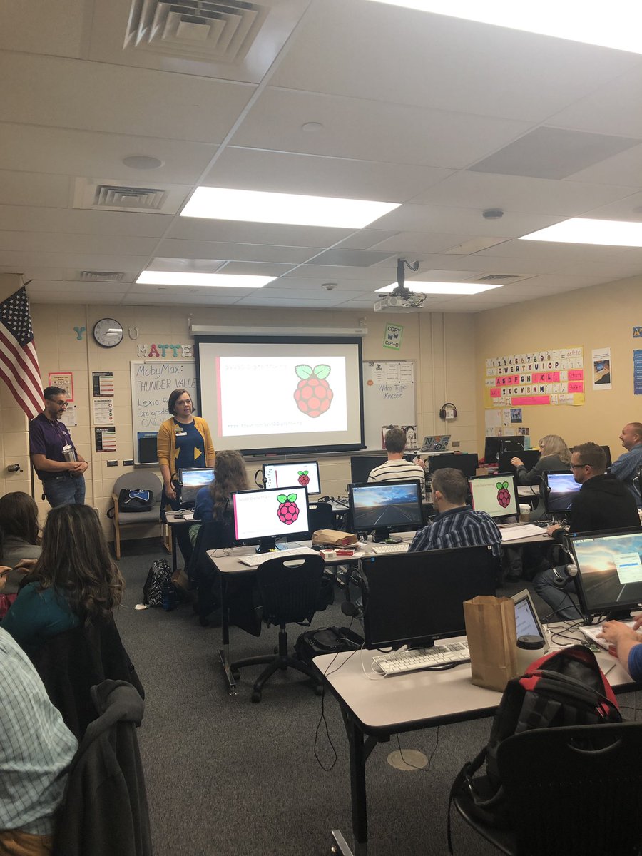 BonniePalmer42's tweet photo. Here we go!! Digital Making on a Saturday at Thundervalley K-8 with Karen Hoppis and Rod Anadon! Get your Pi on people!! #StVrainStorm sponsored by #svvsdcsed #googlecsedu #piacademy https://t.co/JnnLecXOta
