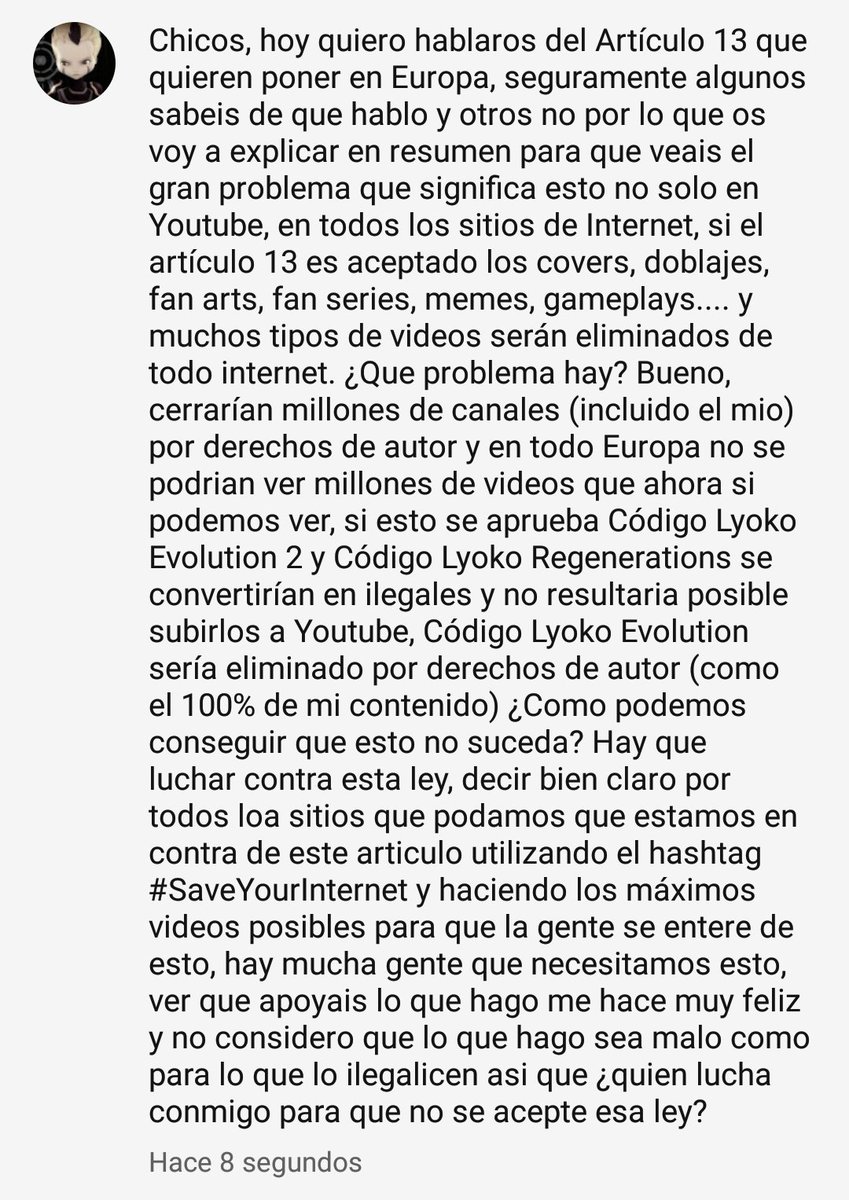 JuanmaRiosMusic's tweet image. Si de verdad amais @LyokoEvolutionE @CodeLyokoRegen y todos los videos de cada Youtuber del que sois fans leed esto atentamente y unios a la lucha