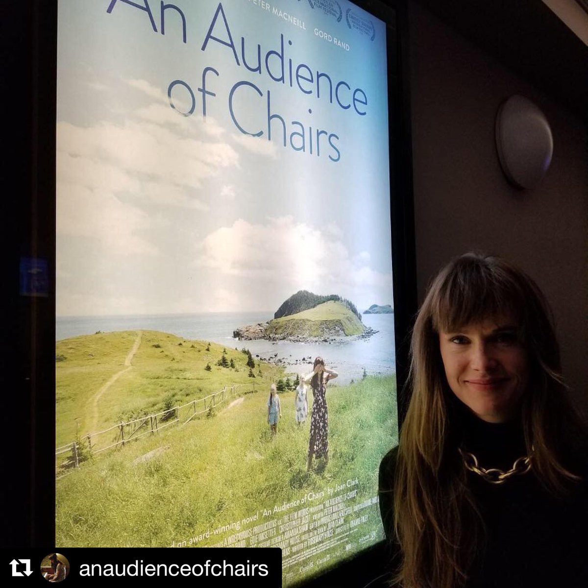 deannefoley's tweet photo. Today @AudienceChairs Canadian Western Premiere in the most gorgeous village @whisfilmfest Village 8 Cinemas 1pm - Q&A w/ moi & lead actress @carolbartczak & DOP @JamesKlopko #WFF18 #DGCTalent #womeninfilm #TelefilmCanada #CBCFilms #NLFDC #NOHFC #nlarts https://t.co/iyT3Og41AB