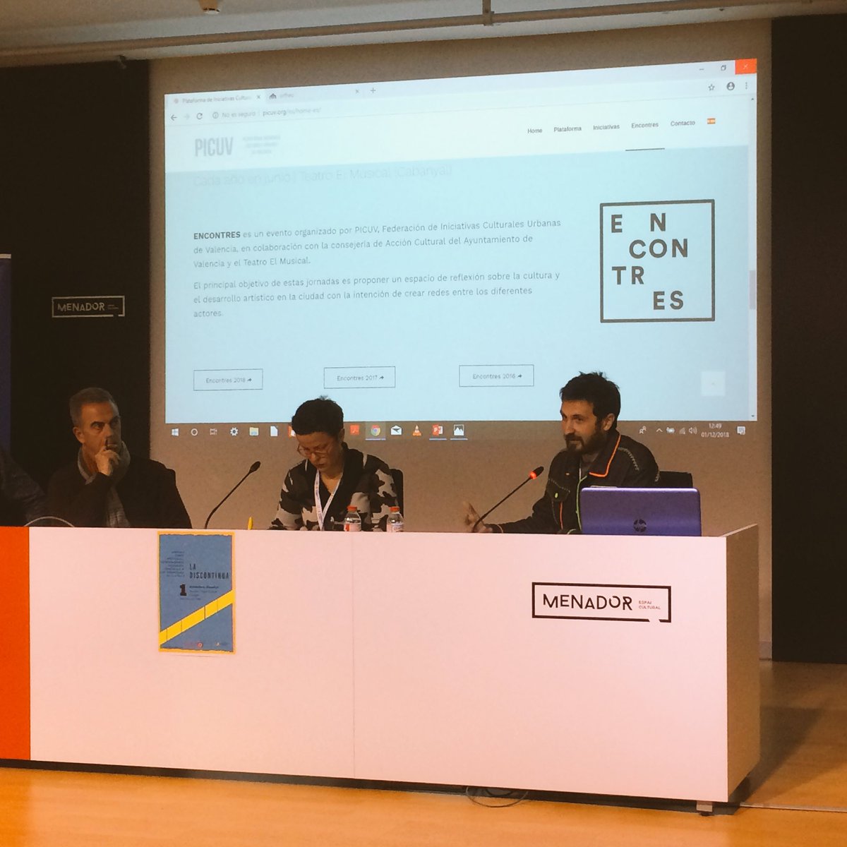 LDiscontinua's tweet photo. .@RiccardoToto de @plataformaicuv:
- Todos nos comprometemos a dar difusión de las otras iniciativas
- #Encontres es el proyecto conjunto 
#LaDiscontínua2018 https://t.co/NOICWlTnh6