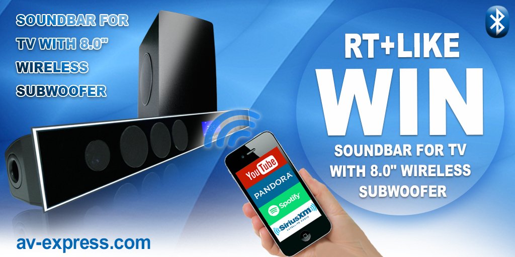 avexpress's tweet photo. #Retweet and #Like to #WIN a #Soundbar for TV #Contest #freebies #prizes @avexpress #holidays #Deals. #Enter https://t.co/bJBAT005QH https://t.co/pnCS7s11Tf