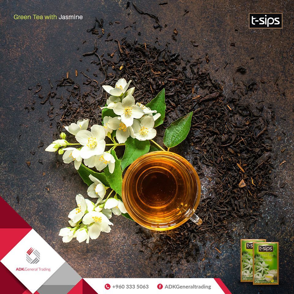 ADK_GT's tweet photo. This brew of premium Ceylon Green Tea is scattered with real jasmine flowers. Sweet and earthy, this tea is far from ordinary. Indulge in the goodness of green tea jasmine. #ADKgt #GTsnap #Tsips https://t.co/6ckF9xQuTJ