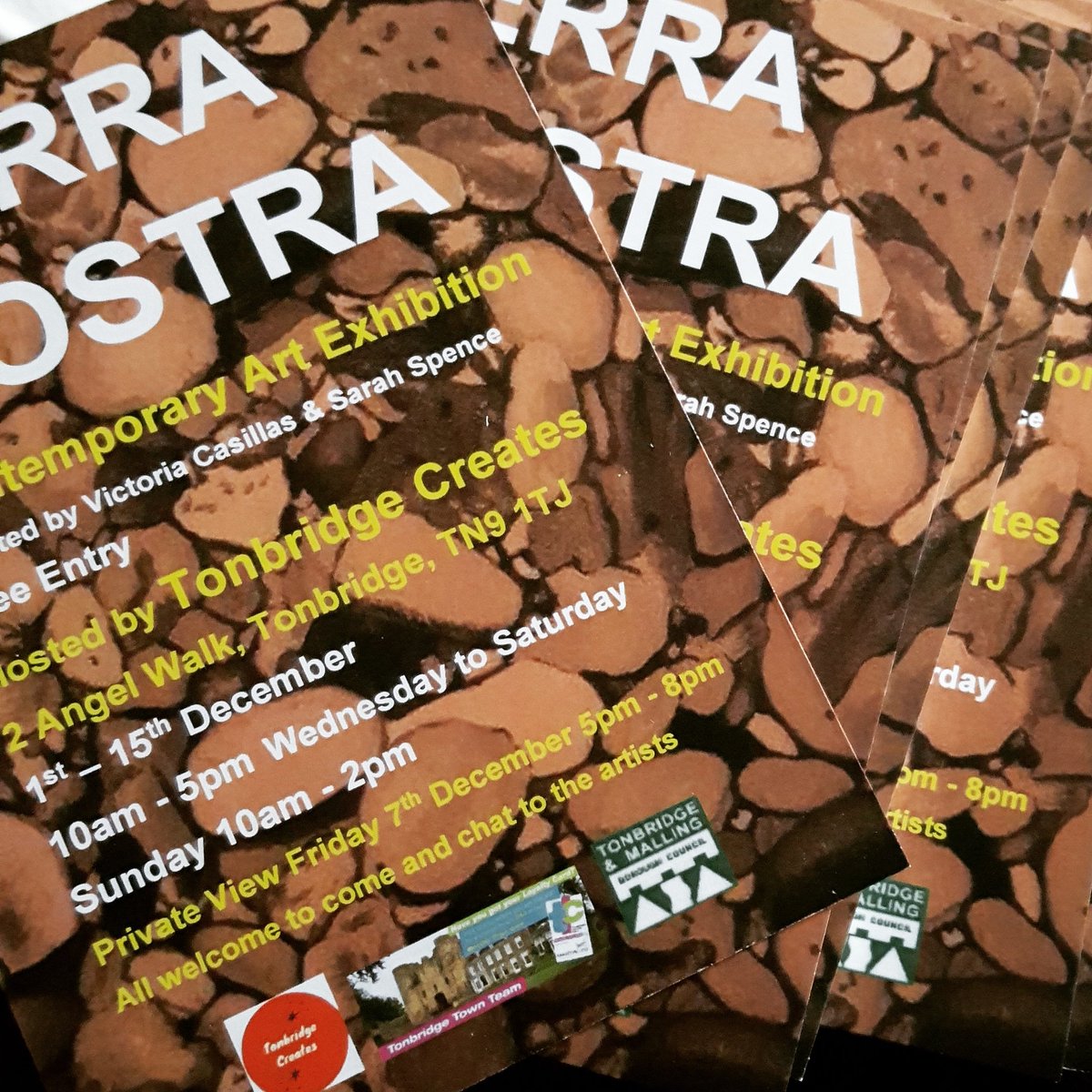 SarahVSpence's tweet photo. Opening today #Tonbridge #TerraNostra contemporary art exhibition hosted @TonbridgeCreate featuring artwork by local artists @lizziehillart @SarahVSpence @CasillasMVic @danielhuckfield @pjmorgan44 among others. Come and take a look. https://t.co/1I88SbUAFO