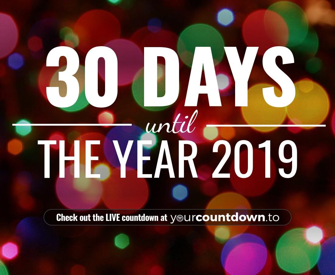 YourCountdownTo's tweet image. Only 30 more days before The Year 2019 #TheYear2019
        
👇👇 Visit the website to see the LIVE countdown
🕒 YourCountdown.To/the-year-2019